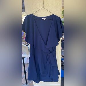 Main strip Navy Blue Wrap Dress size small